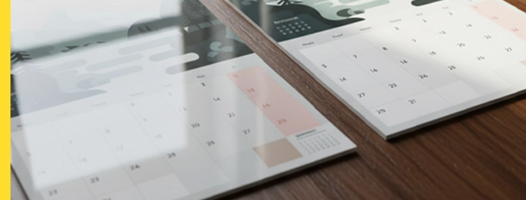 Vægkalendere med spiral i midten